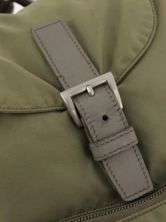 PRADA Backpack Nylon Beige Silver Auth YKZ795 main image 9
